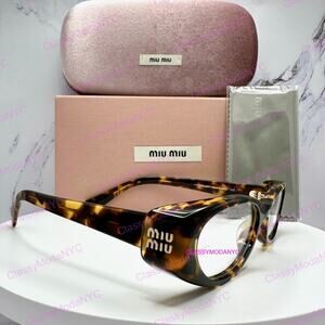 New MIU MIU Eyeglasses  Brown Oval 53mm Honey Havnana Rx-able Women